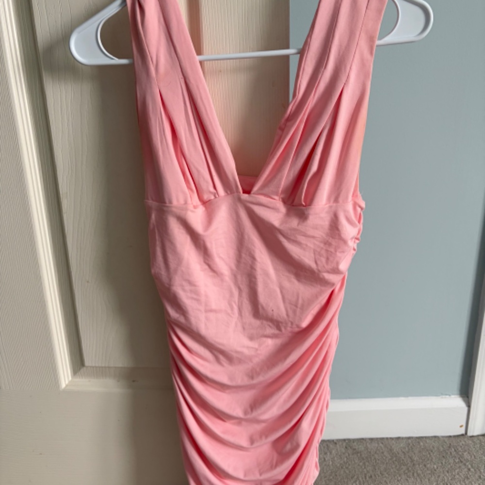 Pink bodycon mini dress. Size S